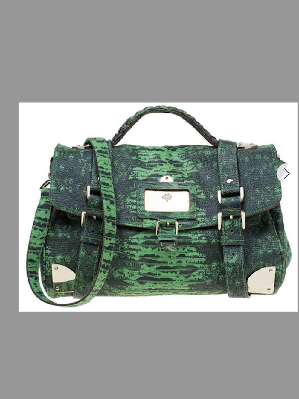 Mulberry Green & Yellow Textured Leather Alexa Bag - Picture 4 of 4